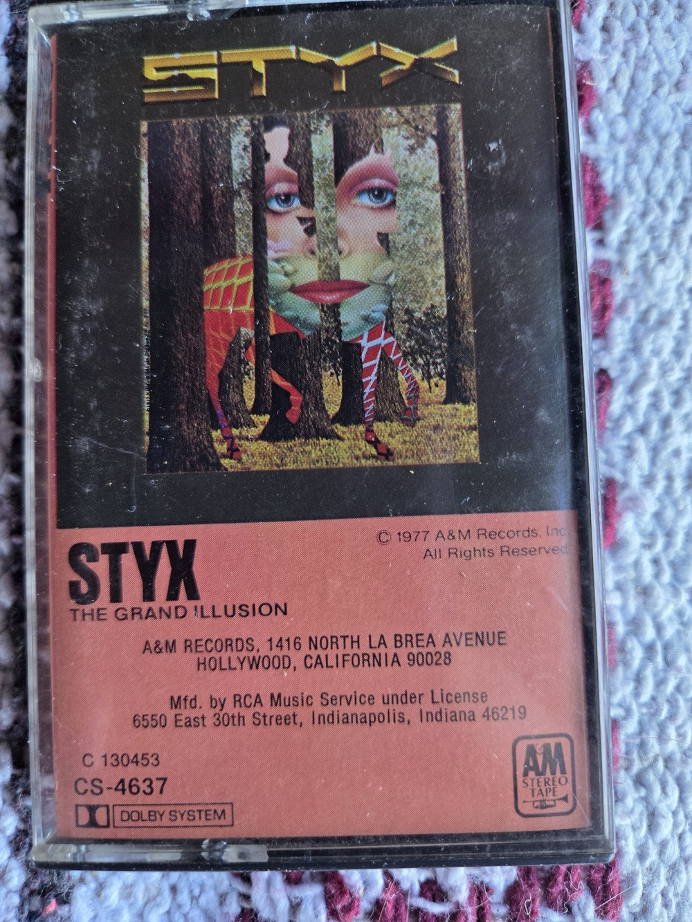 Styx - The Grand Illusion Cassette (Black & Coral Cover)